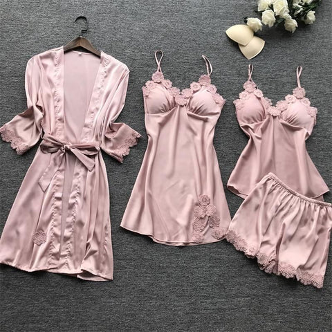 Celebrate 2025 in Elegance: Women's Lace Sexy Lingerie Four-piece Set