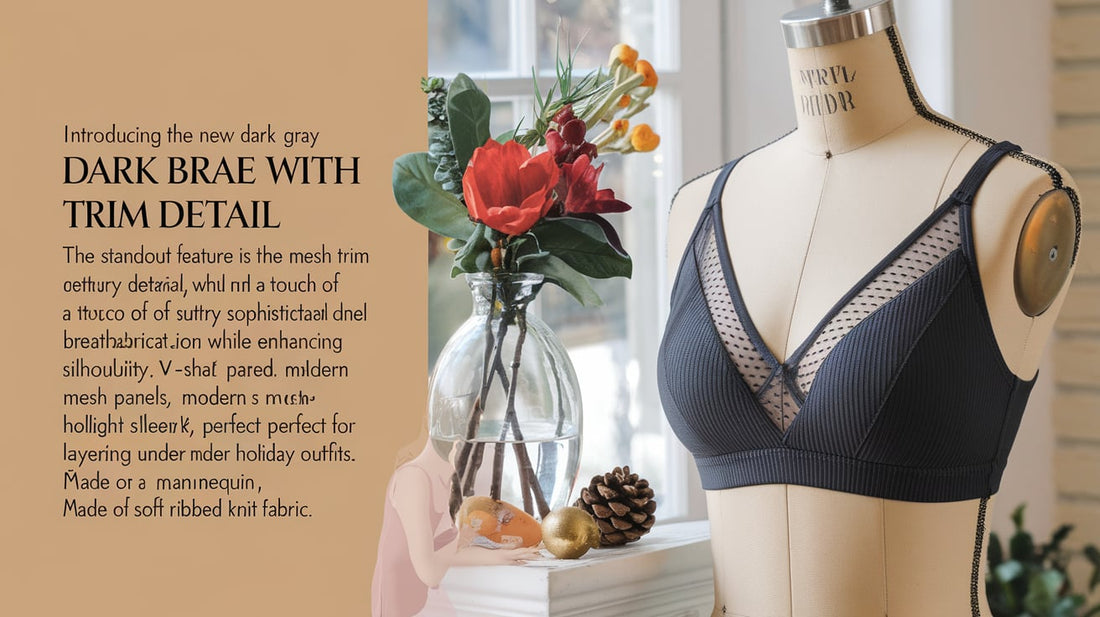 🎄 Holiday Glam in Every Detail: Discover the Contrast Mesh Wireless Bra!