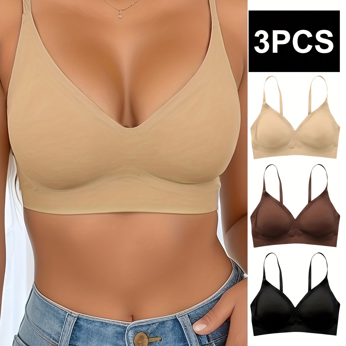 Seamless Solid Wireless Bras