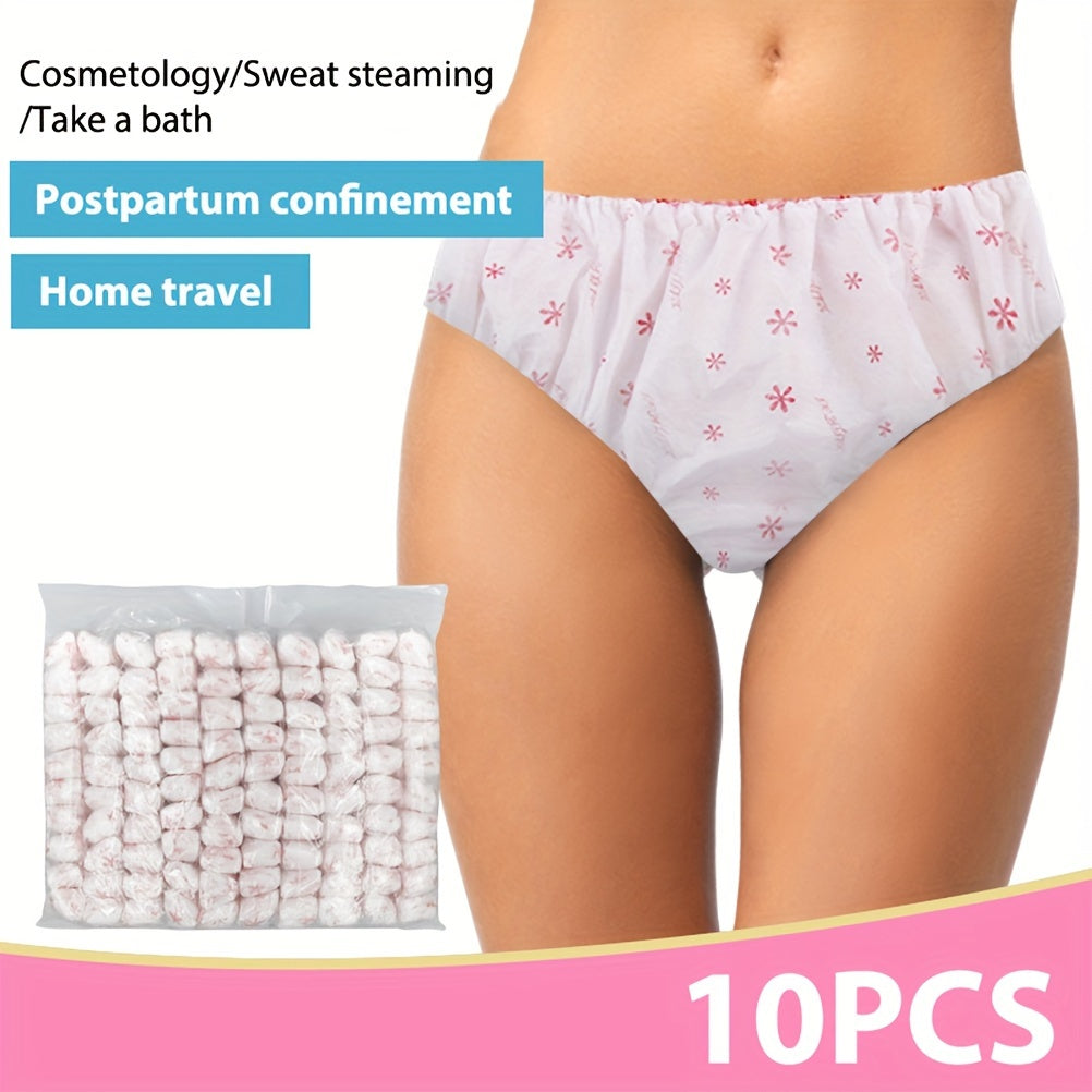 10pcs/Set Disposable Cotton Underwear Travel Postpartum Briefs Non-woven Disposable Underwear