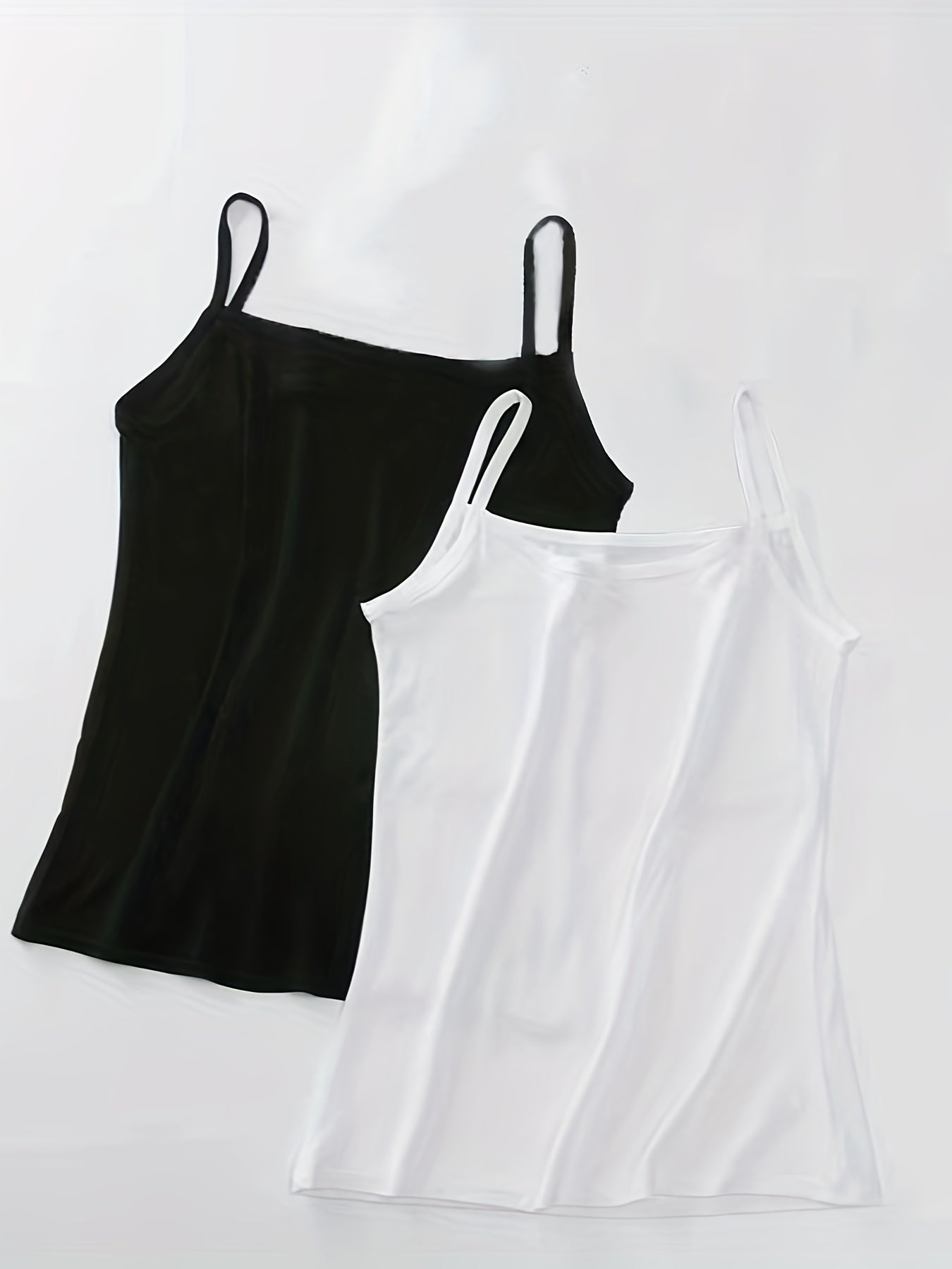 4pcs Soft Solid Cami Tops, Comfort & Skin-friendly Elastic Wearable Tank Tops, Women's Lingerie & Underwear