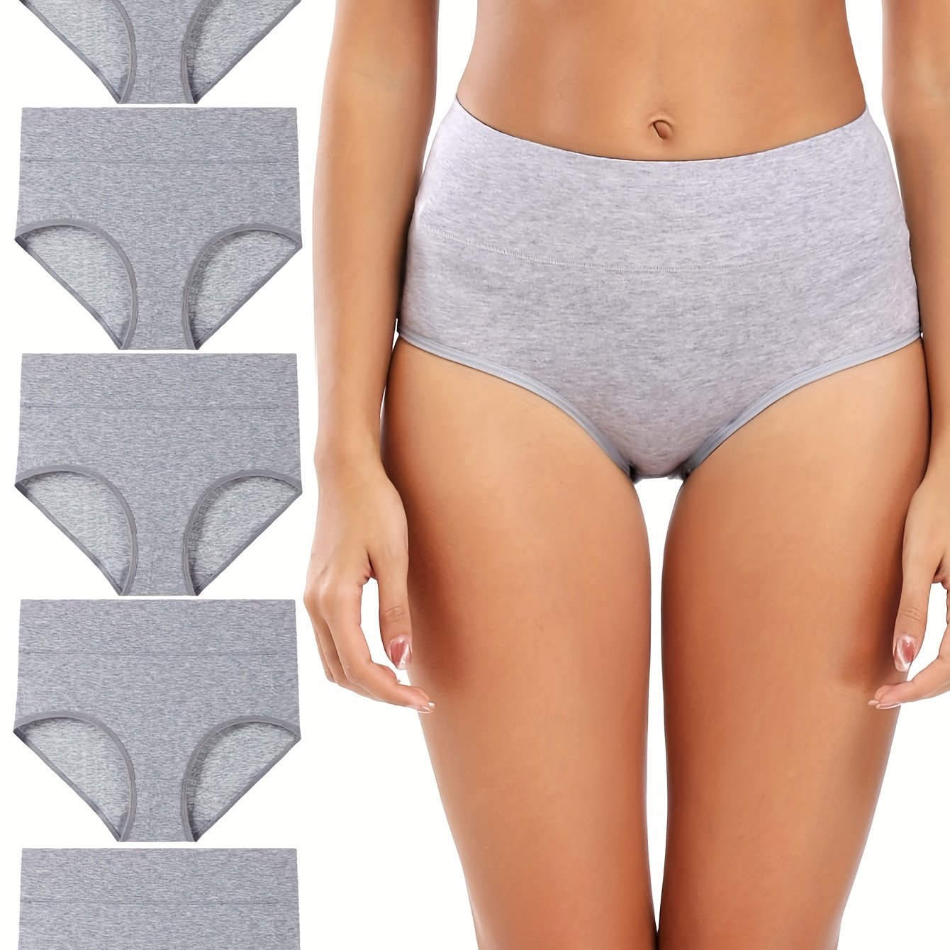 5pcs Seamless Solid Briefs