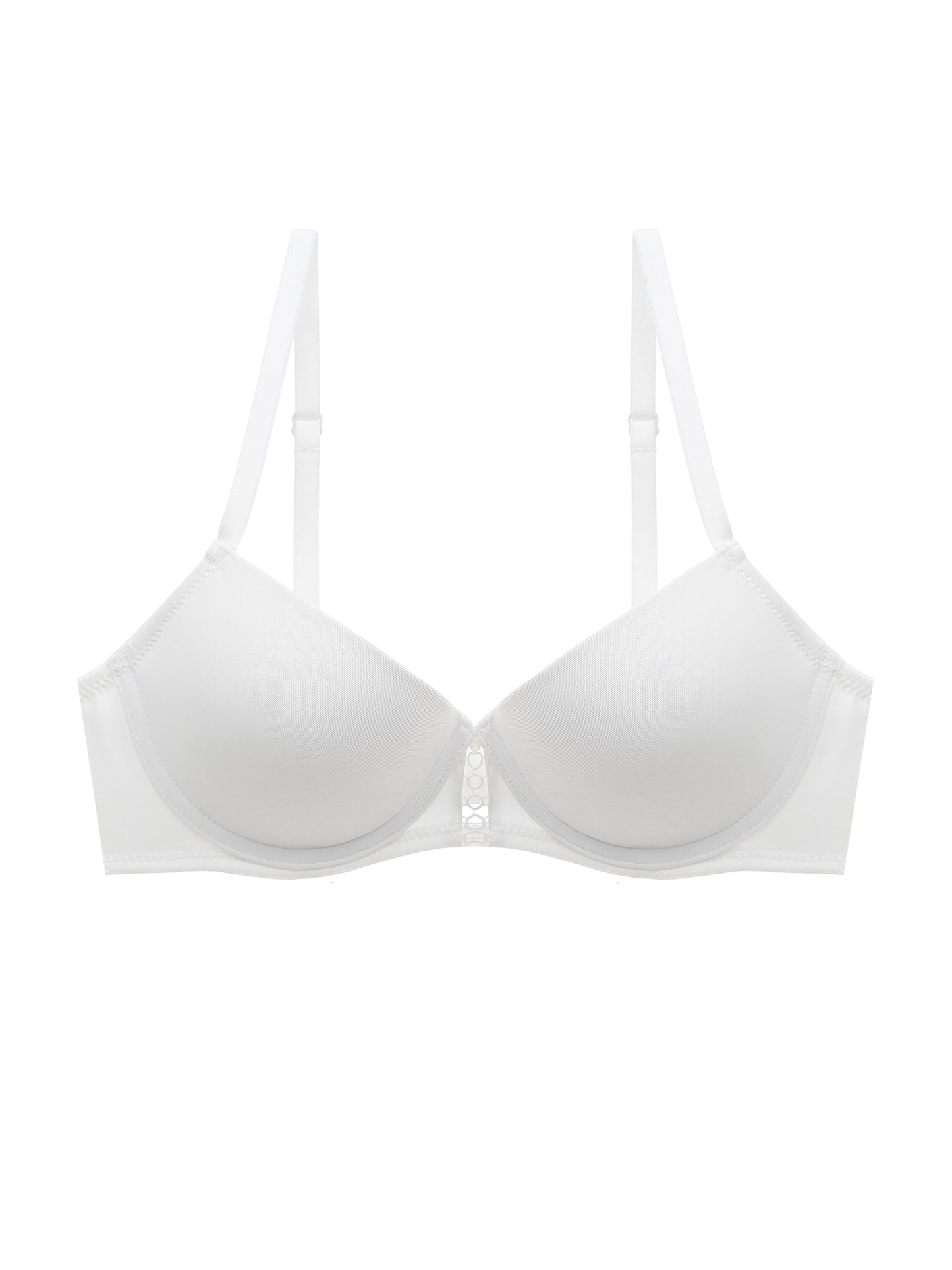 3pcs Hollow Out T-Shirt Bras, Comfy & Breathable Push Up Bra, Women's Lingerie & Underwear