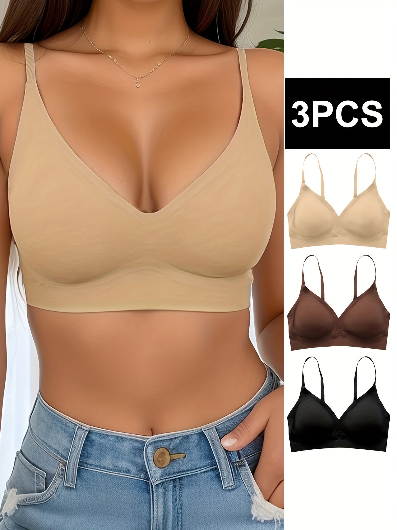 Seamless Solid Wireless Bras