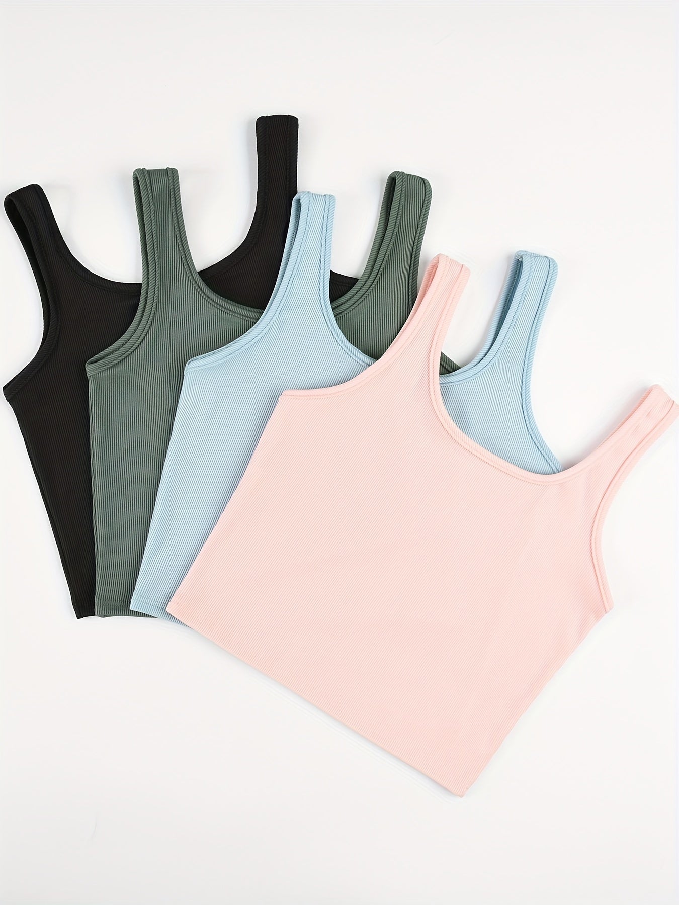 8pcs Vest Women's Inner Summer Sleeveless Vest Bottoming Shirt Ladies Vest Outer Wear Solid Color Slim Camisole Women