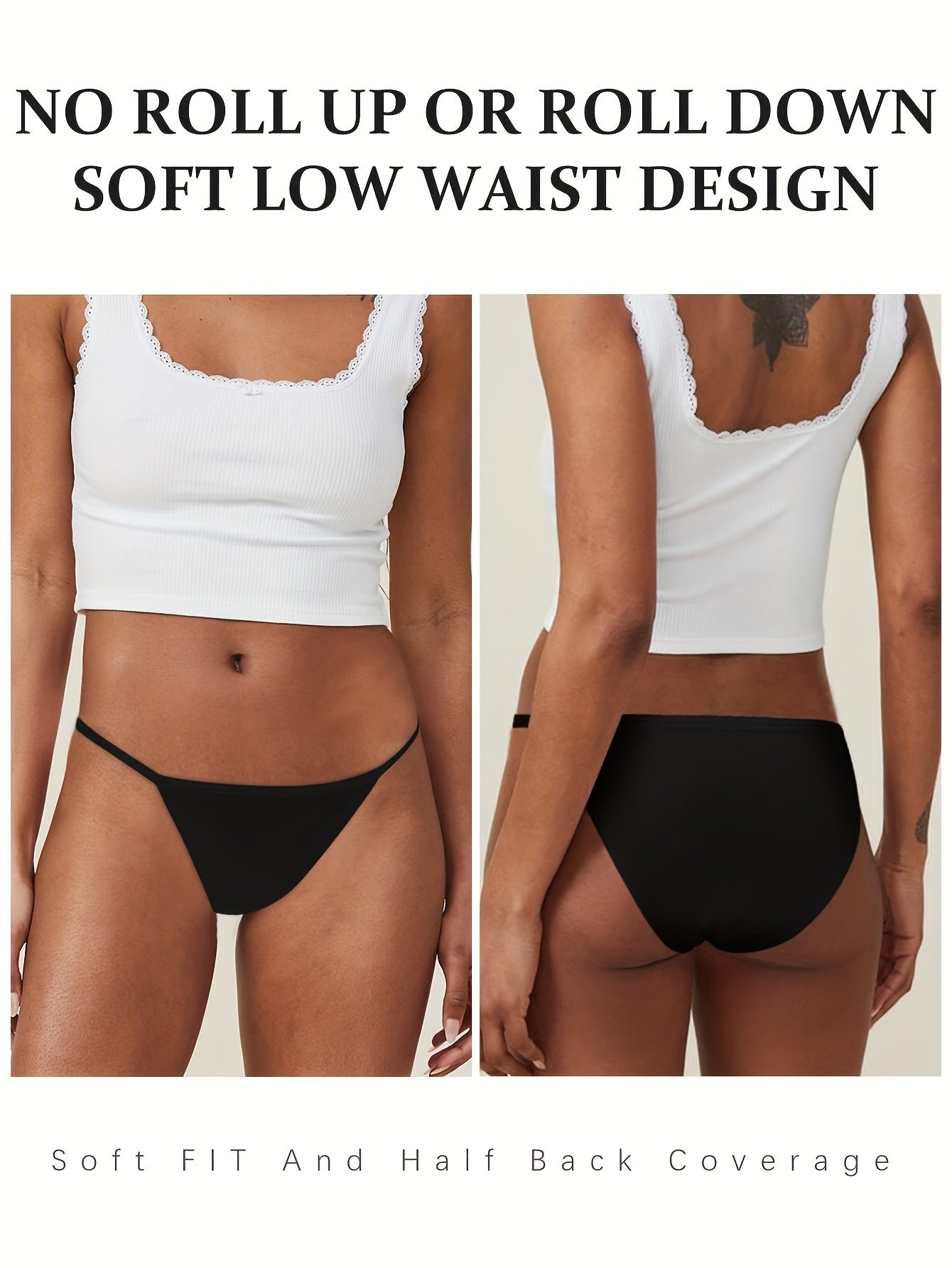 6pcs Solid Seamless Simple Low Waist Briefs, Soft & Comfy Stretchy Panties, Women's Lingerie & Underwear