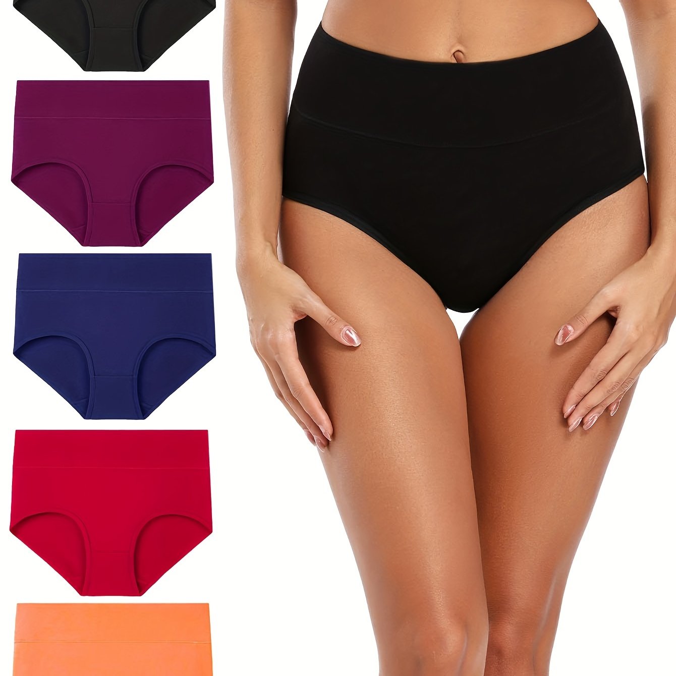 5pcs Seamless Solid Briefs