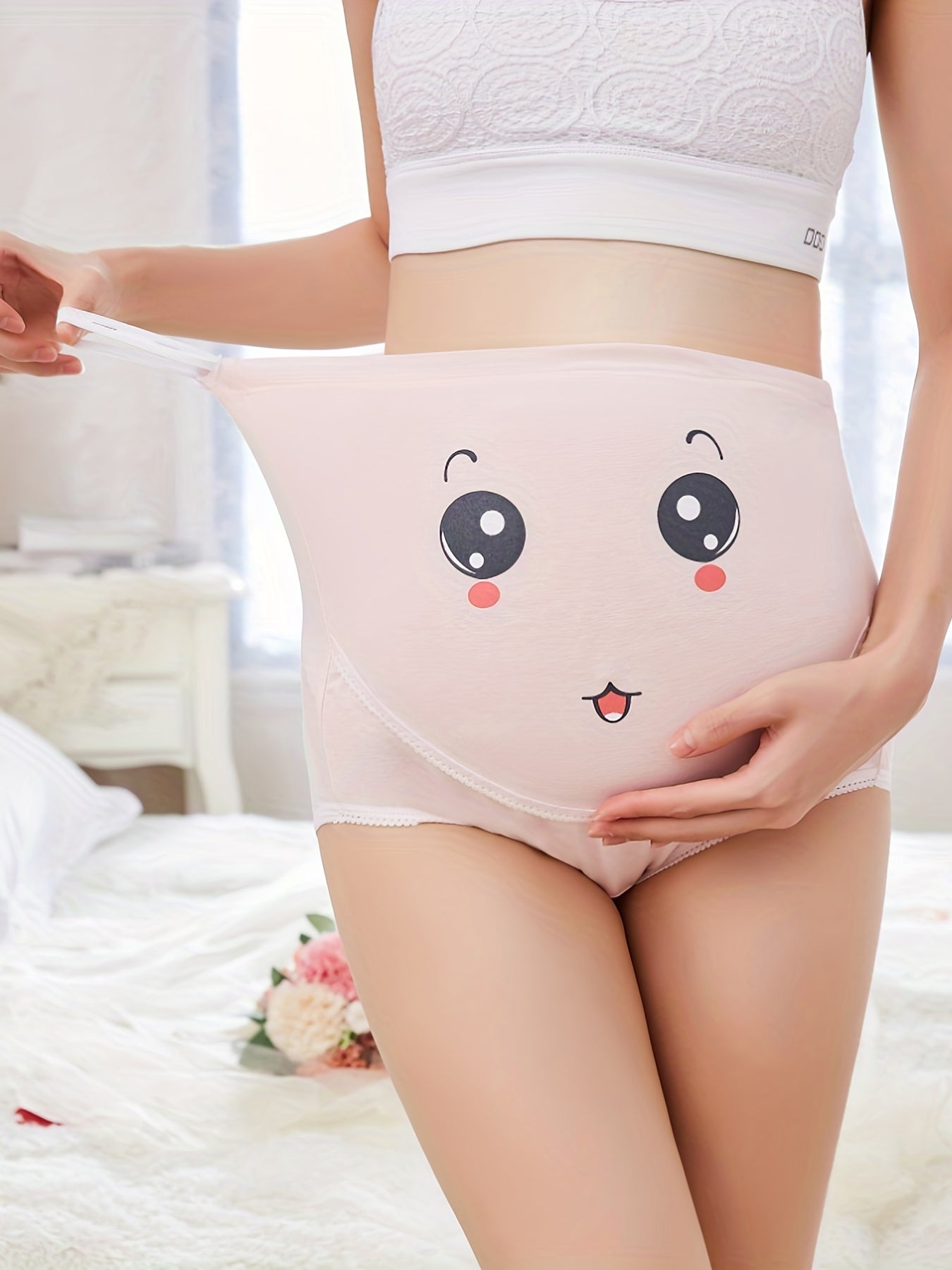 Women's Cartoon Maternity Panties, Comfortable Breathable Underwear Pants For Pregnancy Belly Support