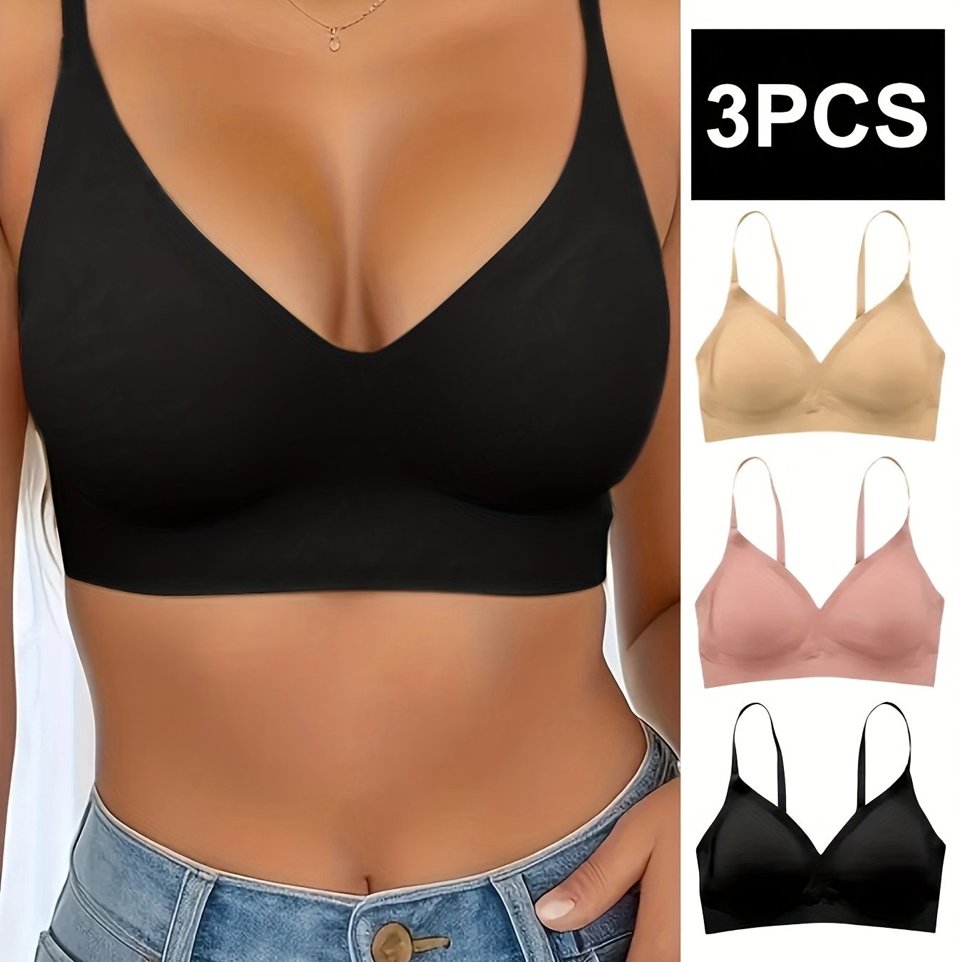 Seamless Solid Wireless Bras