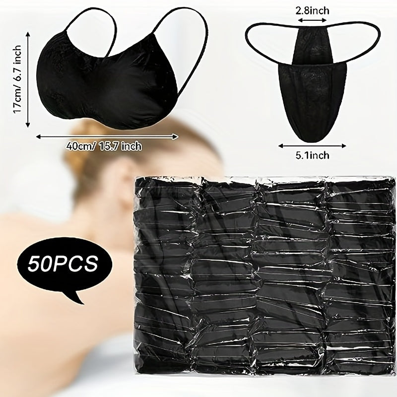 50pcs Women's Disposable Spa Bikini Thong Panties - Sunless Spray Tan Top Underwear