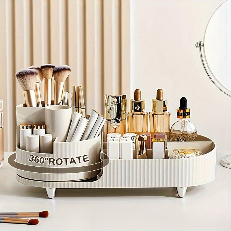 Rotating Makeup Organizer - Foldable Desktop Caddy