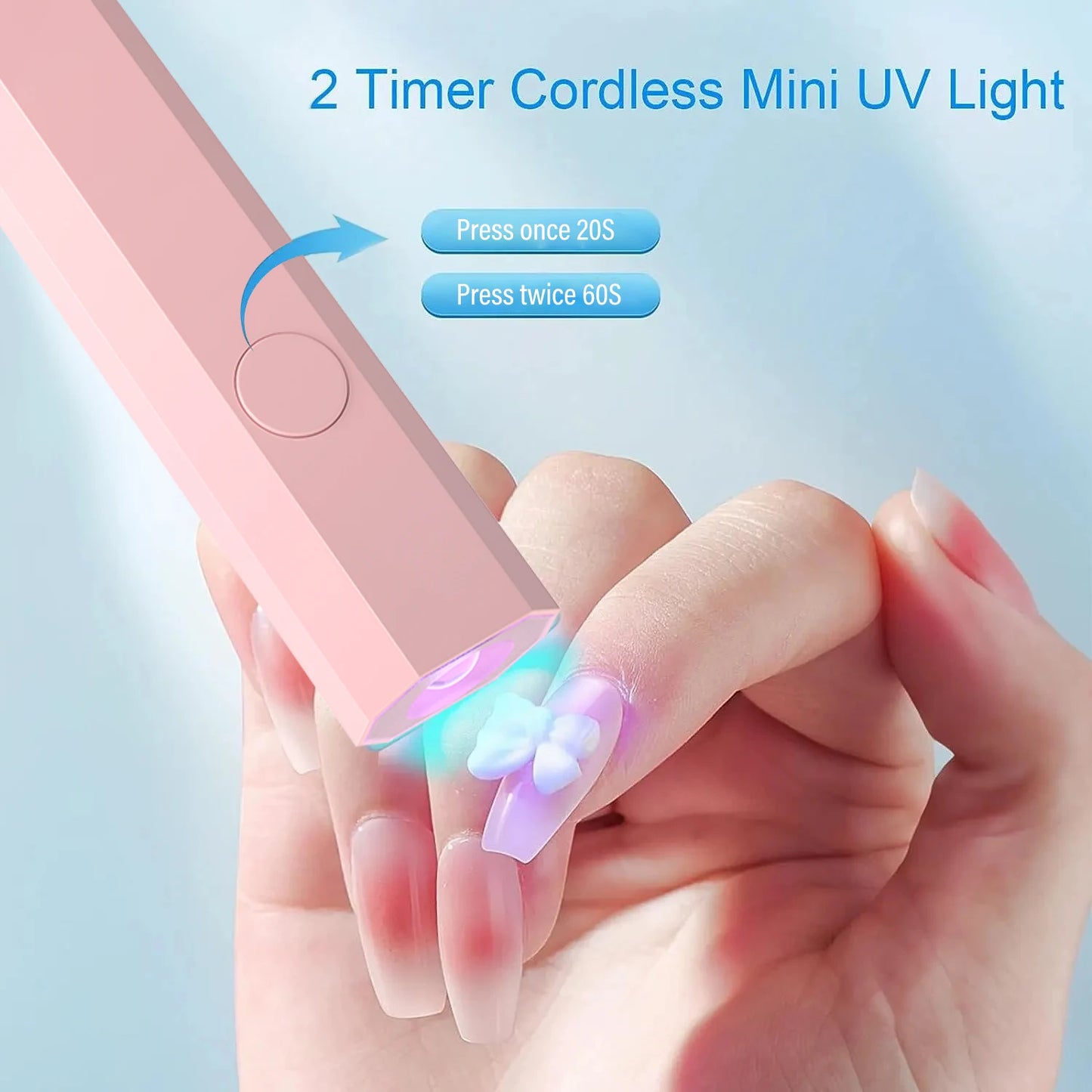 YIKOOLIN Convenient Handheld Nail Dryer Lamp UV/LED Nail Curing All Gel Polish Nail Art Tool USB Rechargeabl Quick Dry Nail Lamp