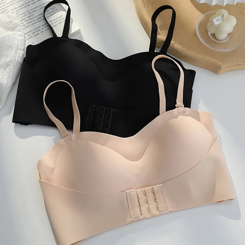 Sexy Strapless Bras Woman Invisible Tube Top Wire Free Push Up Lingerie Off Shoulder Seamless Underwear Anti-slip Intimate Tops