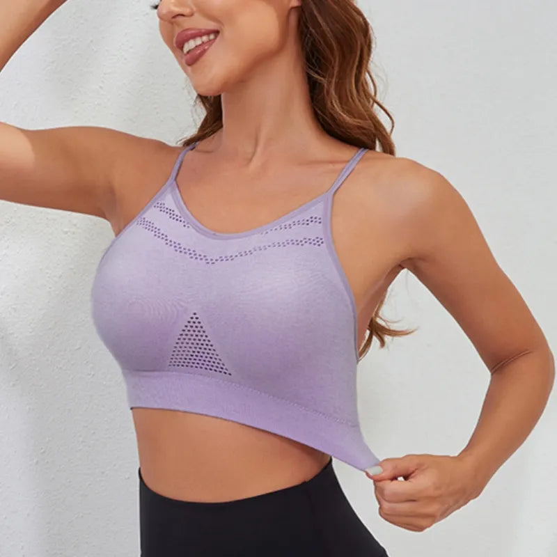 Women Seamless Bra Cross Brack Underwear Crop Top Breathable Sexy Brassiere Sports Fitness Casual Wireless Bralette