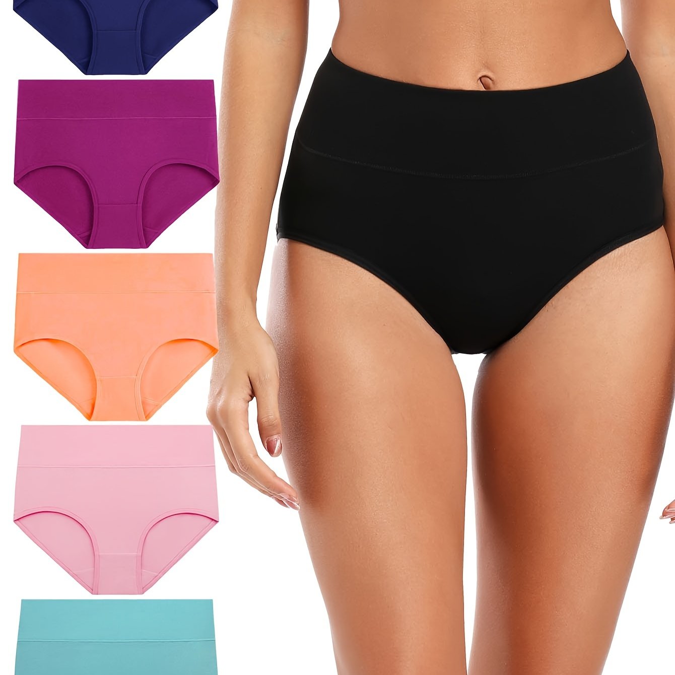 5pcs Seamless Solid Briefs