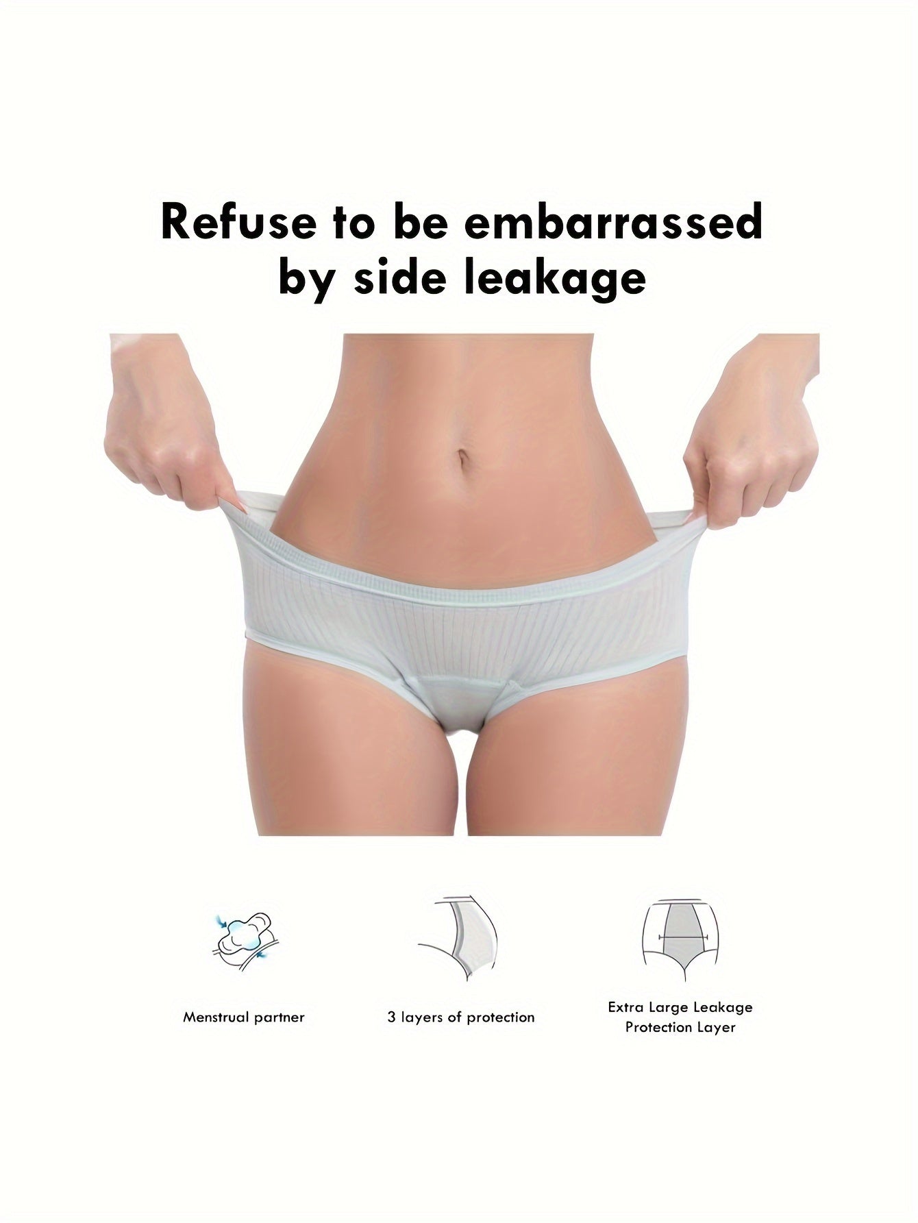 Leakproof Period Underwear Light Flow Hipster Panty for Women Teens Girls-3pcs