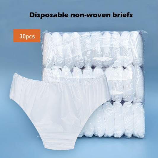 30pcs Women's Disposable Underwear, Travel Non-woven Panties Briefs, Suitable For Beauty Salon & Bath Sauna, Independently Packaged - Travel Accessories