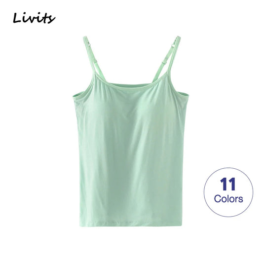 Bra Camisole For Women Push up Stretchable Tank Top Sando Singlet Vest Sleeveless Sexy Casual Korean SA1003