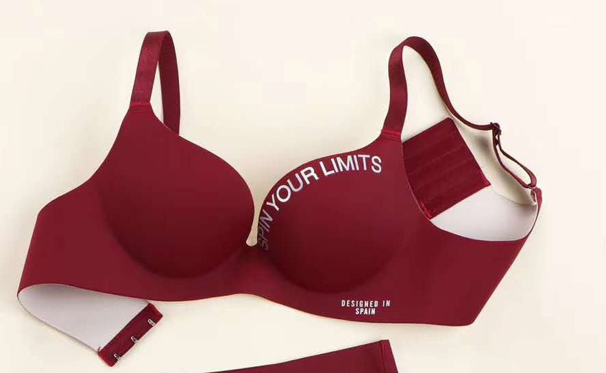 SP&CITY Letter Sports Wire Free Push Up Bras For Women Simple Colored Gathered Seamless Underwear Comfort Smooth Sexy Lingerie