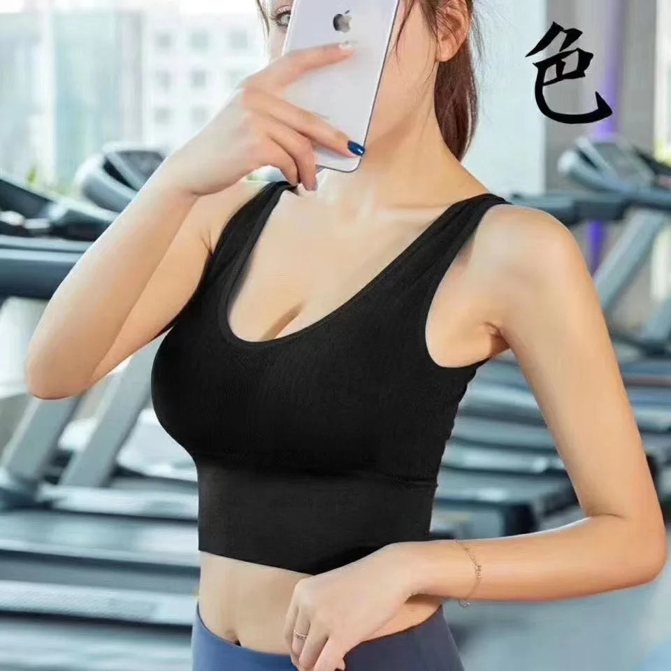 Women Tank Top Backless Seamless Crop Top Female Underwear Bralette Active Wear Sexy Lingerie Removable Pad Backless  Camisole