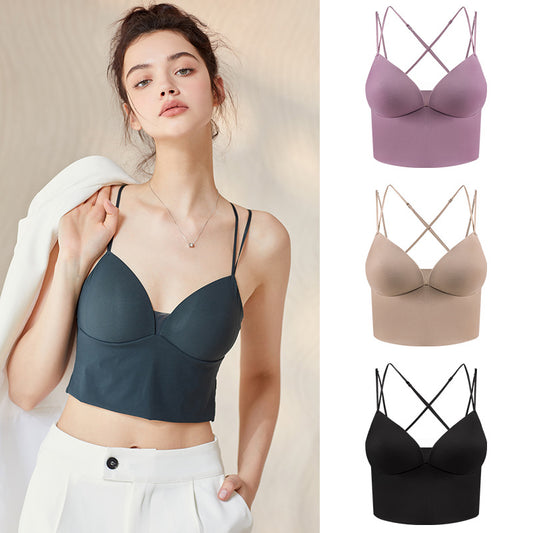 Japan's exported autumn clothing wild slings bra ultra-thin style underwear female silk silk text