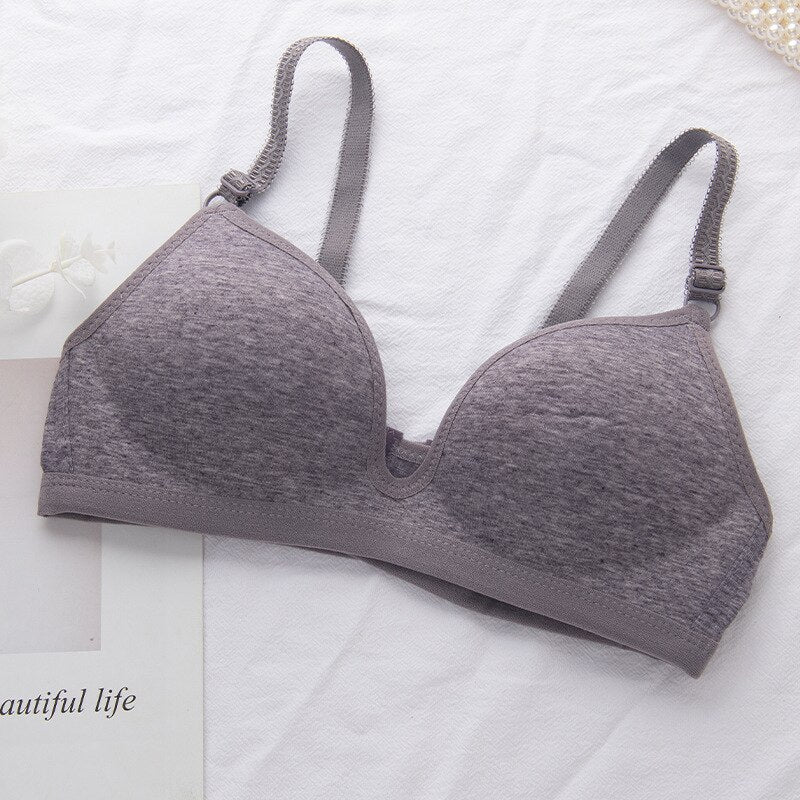 Push Up Bra Gathering Bralette Lingerie Sleep Tops Cotton No Rims Bra Sexy Thin Seamless Intimates Soft Women Bralette Tops