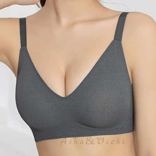 Soft Support Strips Skin-friendly Underwear Comfortable  Close-Fitting No Steel Ring Gathered Up Beautiful Back Latex Cup Bra