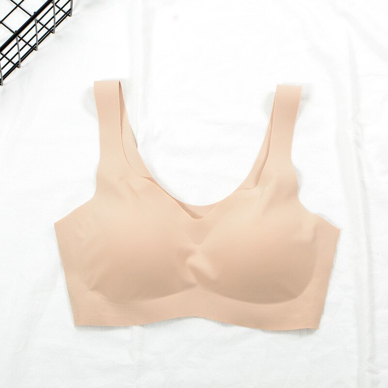 Ice Filament Polyester Breathable Bra Seamless Vest Comfortable Elastic Bras Women Push Up Lingerie Sleep Top Padded Underwear