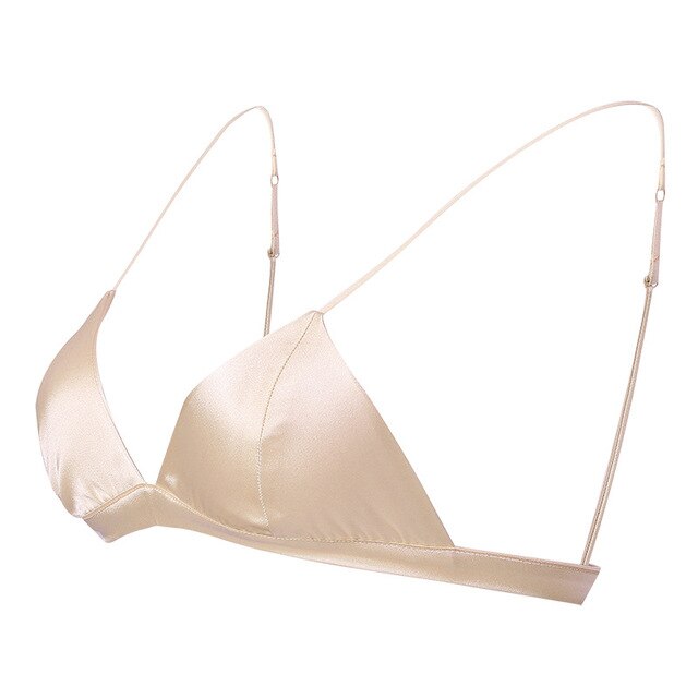 Women Sexy Bras 88%Natural Silk 12%Spandex Wire Free Thin Padded Everyday Bralette White Black Pink 2024 New Underwear