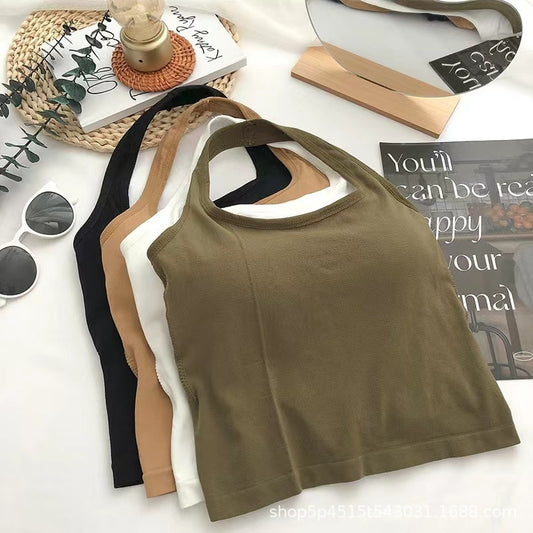 Solid Hanging Neck Vest