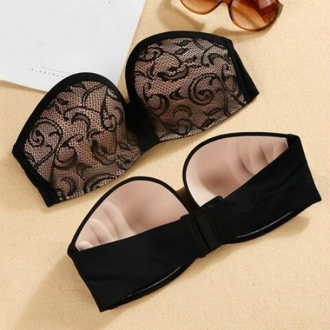 [miracle Non Slip Bra](extra Long Button Is Given) Strapless Bra Gathering Dress Invisible Bra