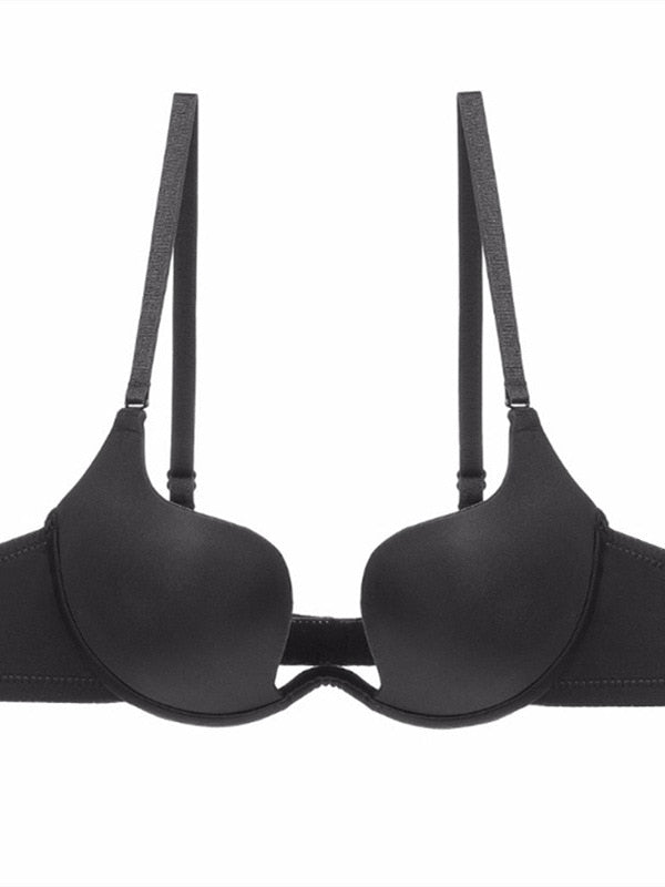 WOMENGAGA Invisible And Traceless Deep U-shaped Half-cup Gathered Bra Sexy And Beautiful Back With Bra Hot Sexy Women BL4O