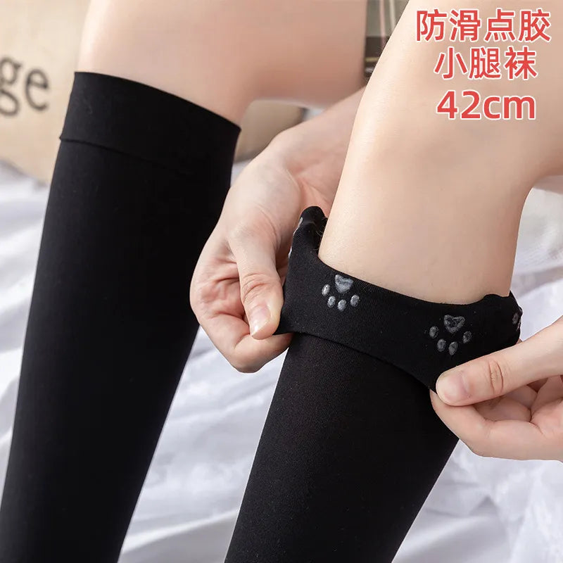 70cm.Long Tube Knee Socks Velvet High Elasticity Uniform White Stockings Anti-slip Slim Velvet Thigh Stokings Women Height 190cm