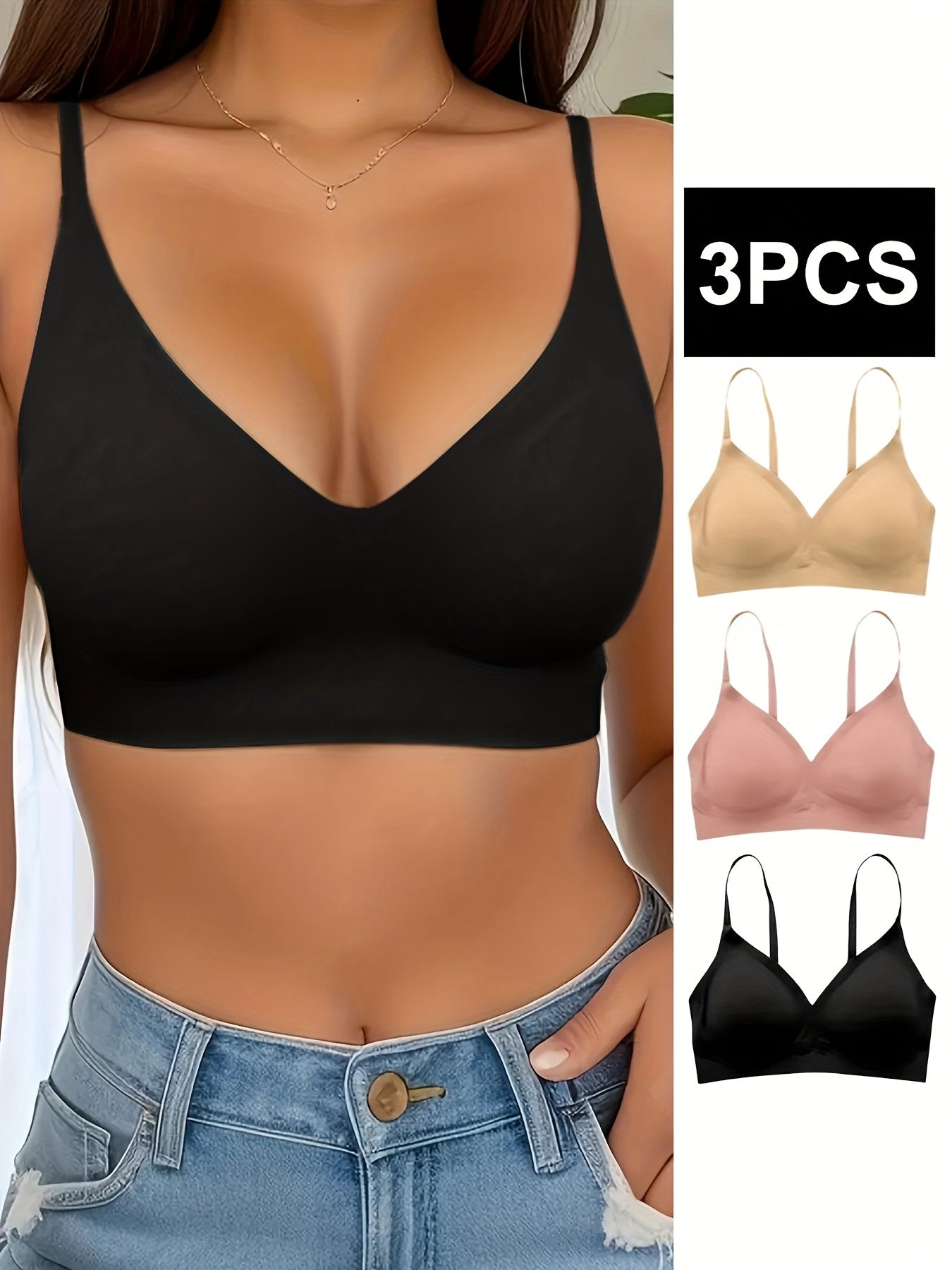 Seamless Solid Wireless Bras