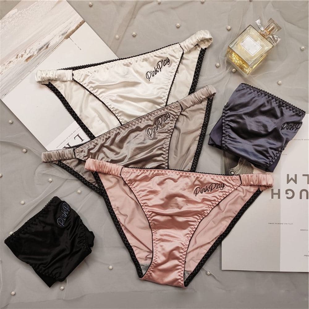 'Pink Play' Satin Lined Panties Underwear